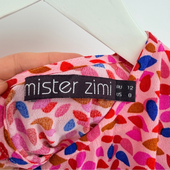 Mister Zimi Pink and Red Patterned Short Sleeve Top - Picture 2 of 5